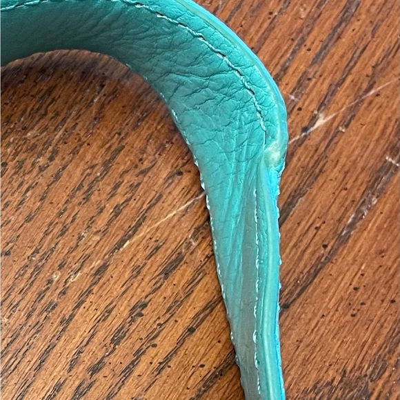 Vintage Turquoise Leather Brighton Hobo Bag With Heart Charm - Picture 6 of 6